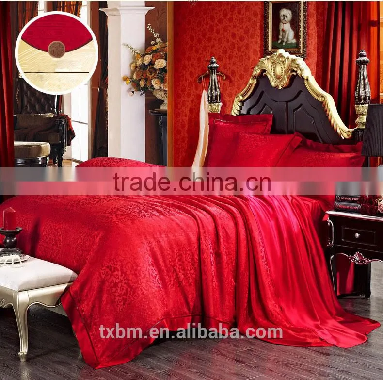High quality colorful jacquard 4-piece Bedding Set,100% silk
