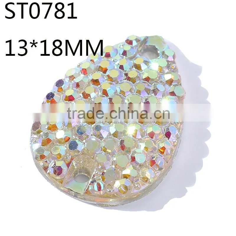 Starry AB stone ,20*30mm 18*25mm 13*18mm Sewing Flatback Rhinestone ,Resin Gemstone