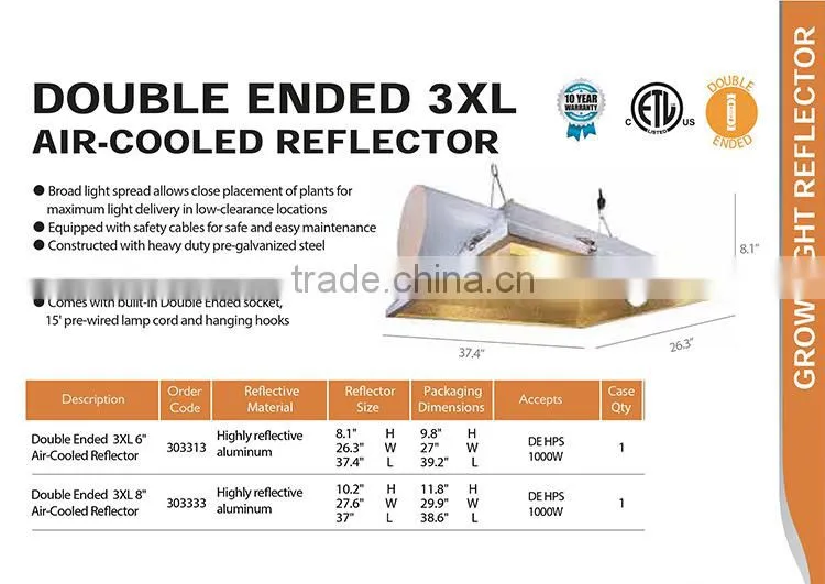 Honest Manufacturer SINOWELL Grow Light Reflector Air Cooled Double Ended