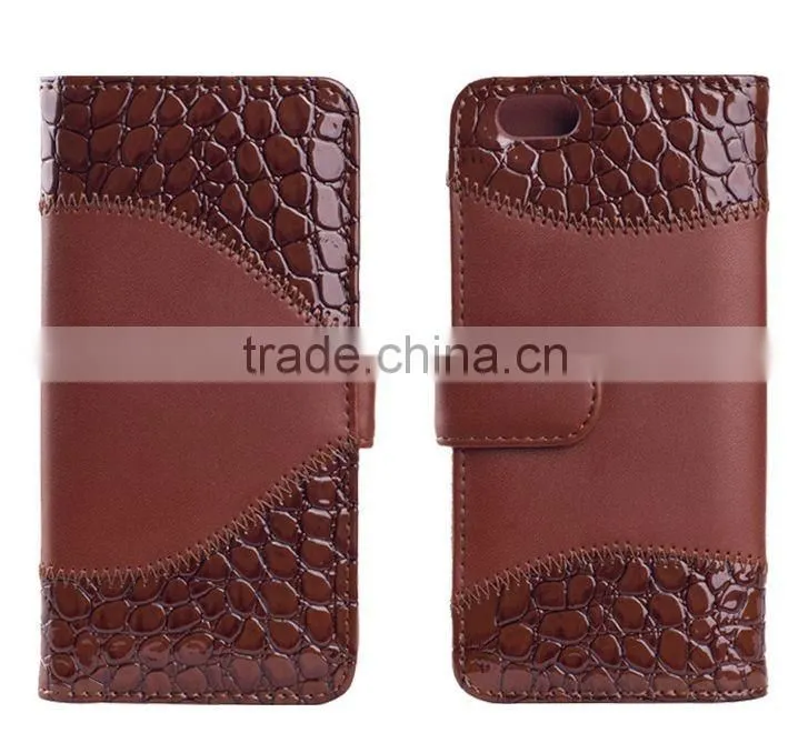 Concise design PU flip mobiles cover with card slot phone case for iphone 6