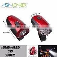Asia Leader Lighting Products 4 Lightness Modes ABS CREE XPE 3W LED Bicycle Light