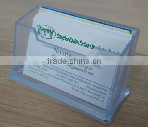 Customized clear acrylic box design name card rack