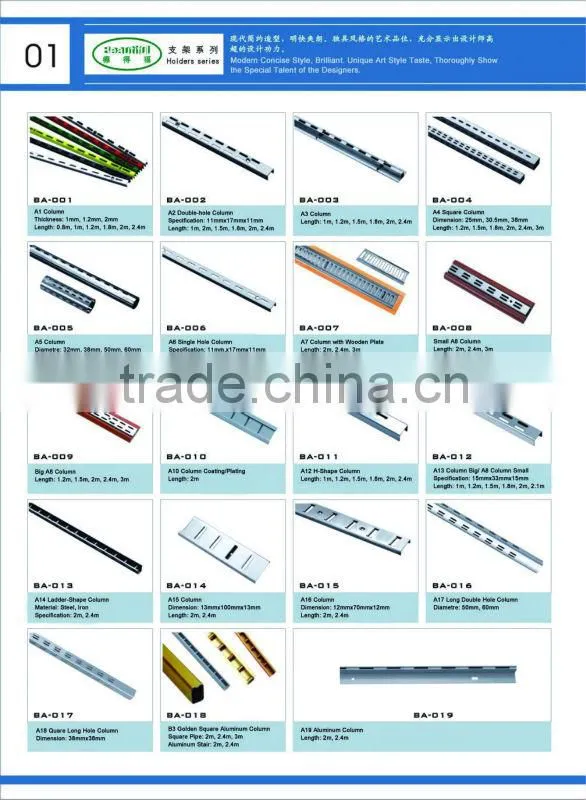 Wall stainless steel channel for brackets