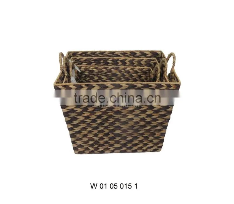 Water Hyacinth Storage Baskets with 2 Handles / Storage Bin