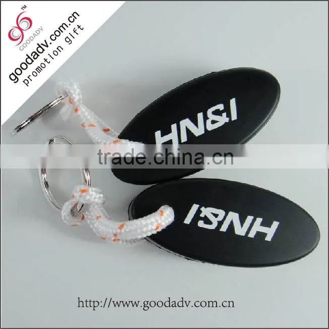 Promotional souvenir floating plastic keychains pu leather keychain
