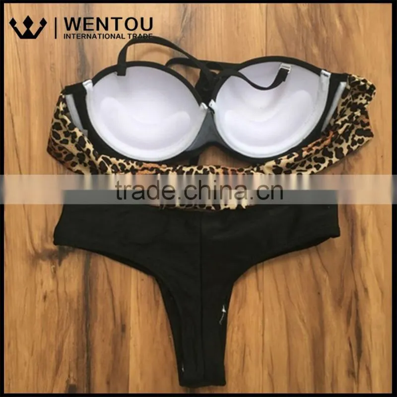 Summer Push Up Beach Print Leopard Bikini Swimwear 2016