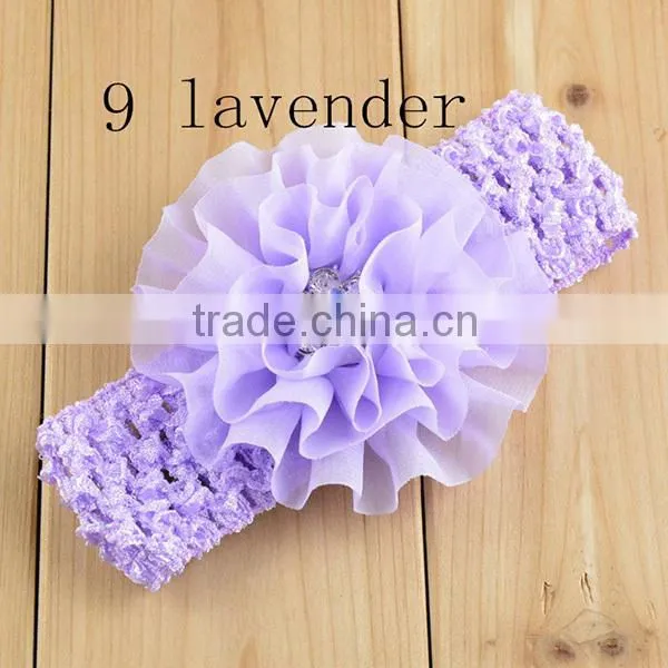 wide pattern diamond white baby girl crochet headband