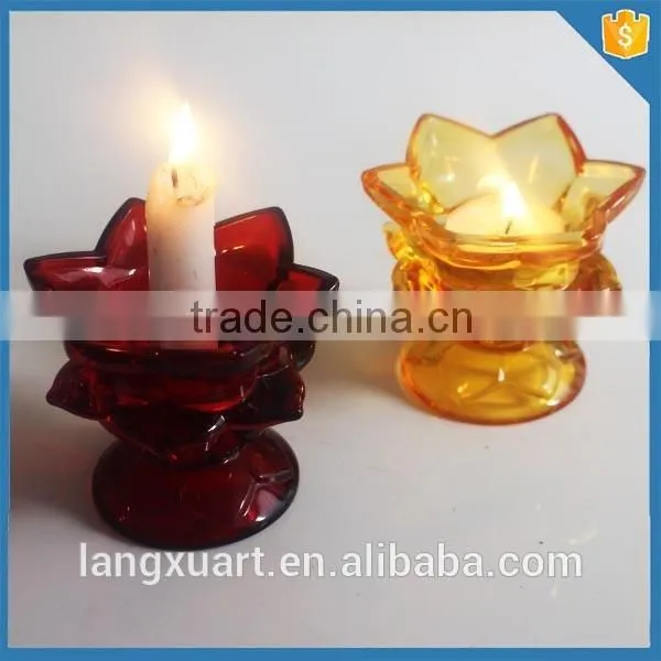 LX-Z045 double purpose lotus flower colored candle holder with foot