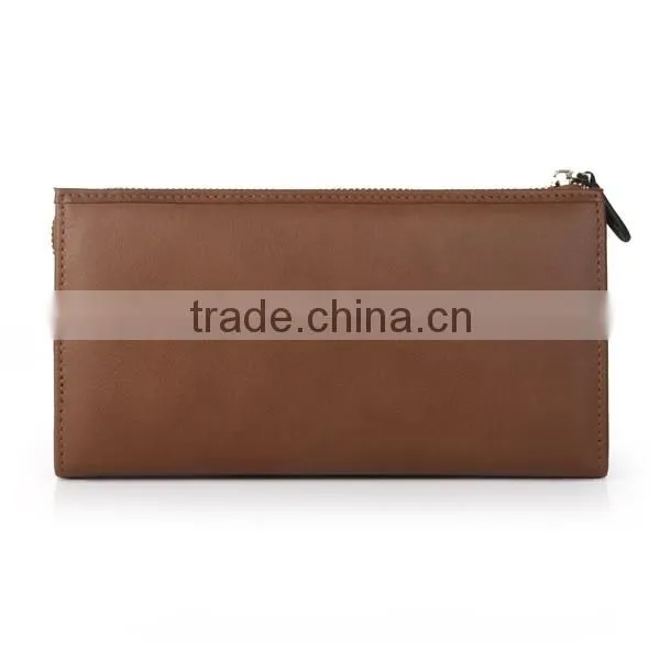 Custom made fiber men wallet gunuine leather
