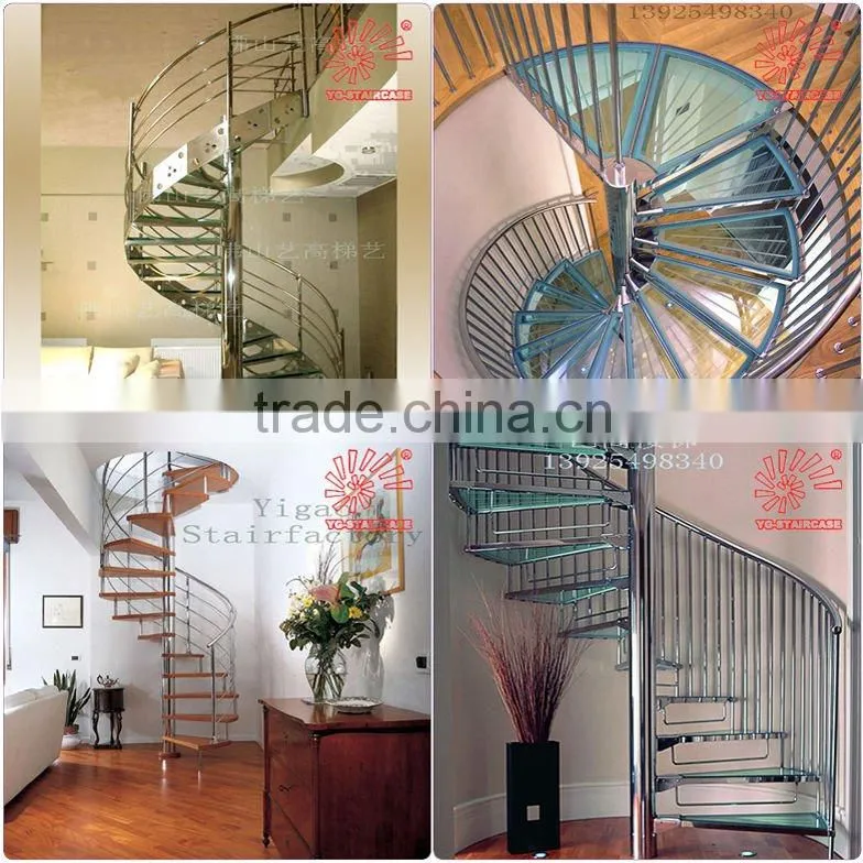 Glass spiral stainless steel stair 9002-19