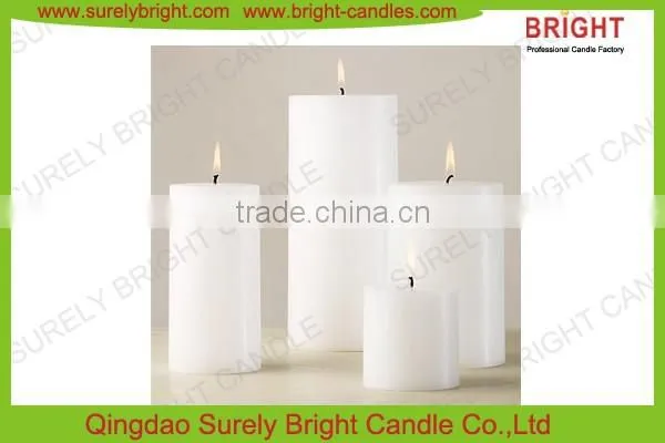 White Unscented Cylinder Candle For Christmas