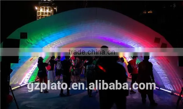 Color changing led inflatable tunnel tent inflatable canvas tent
