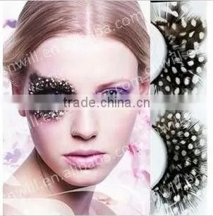 Wholesale New Feather Eyelashes for Party Fashion False Eyelashes Yellow Feather Eyelashes Crazy False Eyelashes