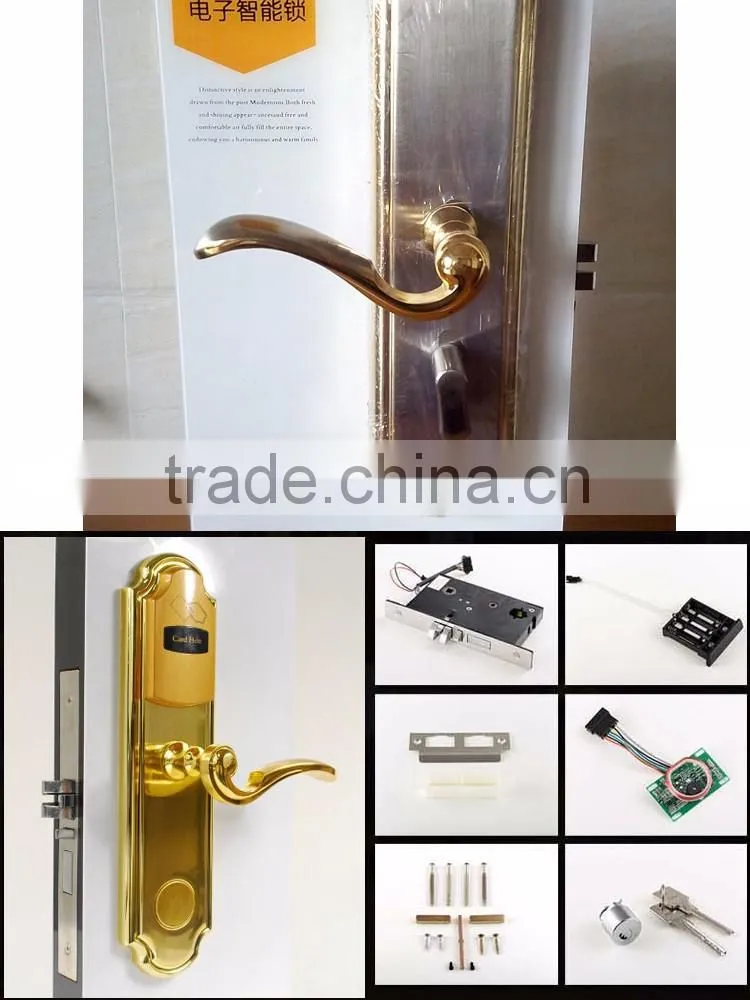 Hot selling rfid card security handle safe electronic digital hotel smart keyless door lock italy