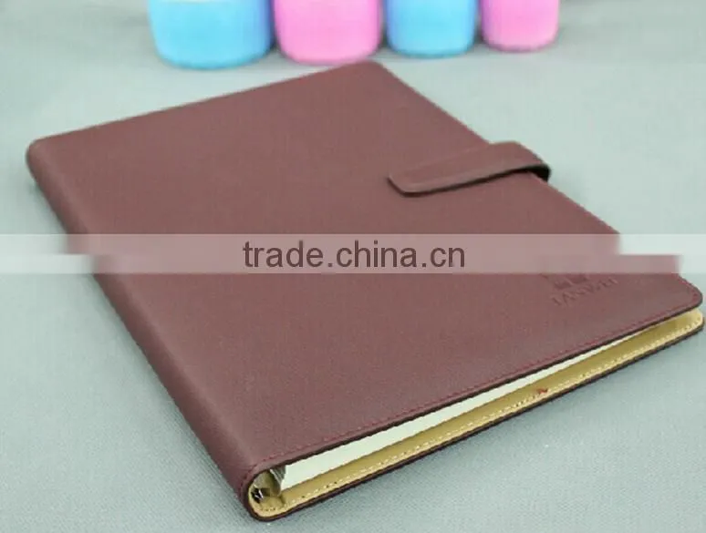 2015 new style Leather cover diary with magnetic closure/clasp