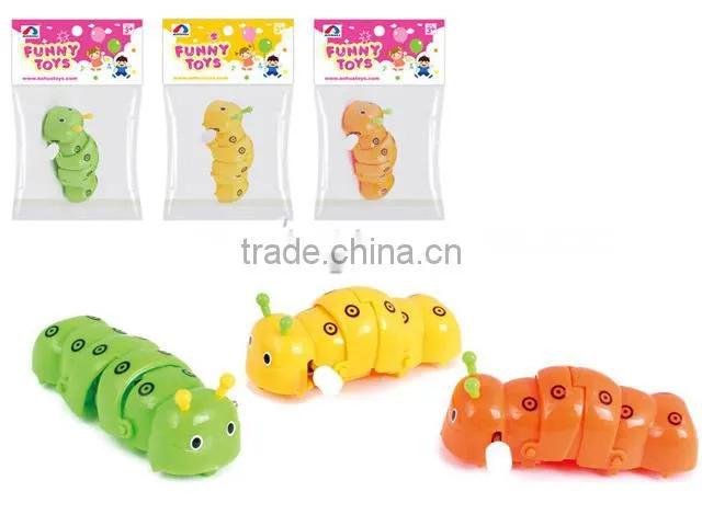 Colorful mini plastic wind up caterpillar toys