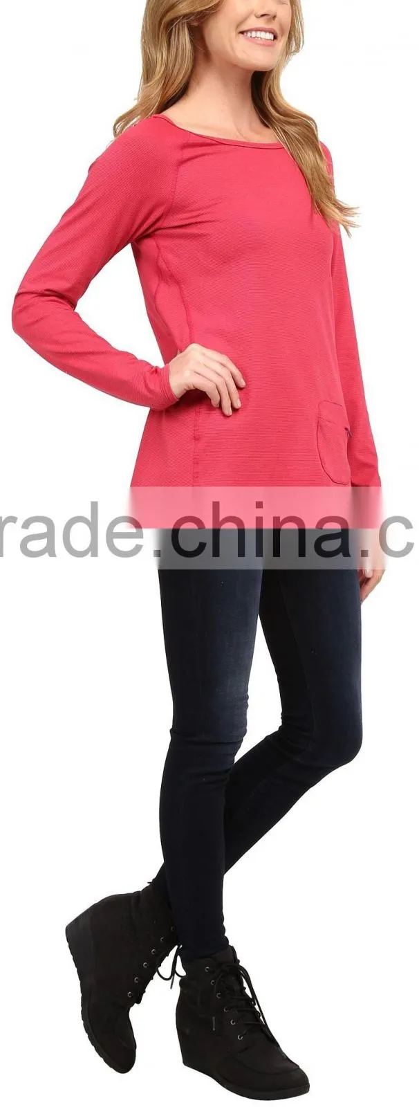 Ramax Custom Women Sport Lightweight Round Neck Pullover Long Sleeve T Shirt