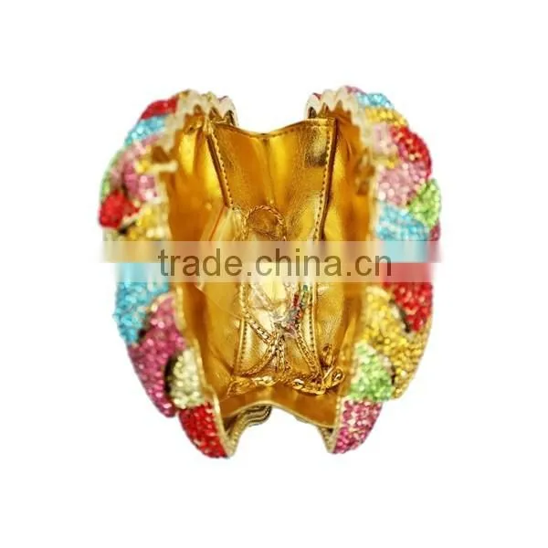 colorful floral shape clutch evening bag rhinestone evening clutch bags ladies purse (8764A-C2)