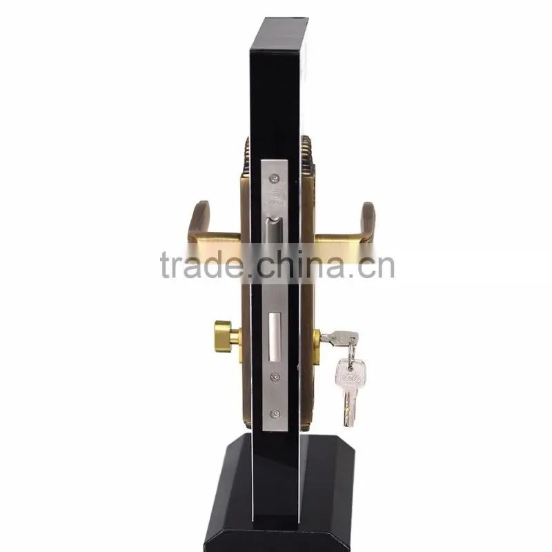 TRI-CIRCLE zinc alloy double sided door handle lock, handle door lock set