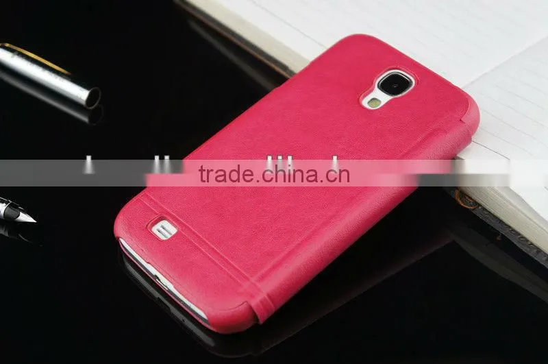 Top quality flip leather case for Samsung Galaxy S4 I9500