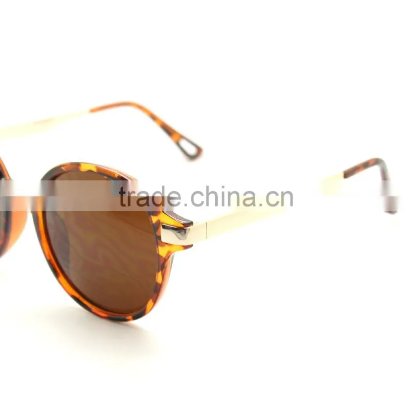 Classic Style Circular Metal Round Sunglasses With Metal Bar