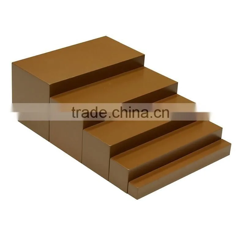 Wooden educational toys montessori teaching aid brown stair 5 step
