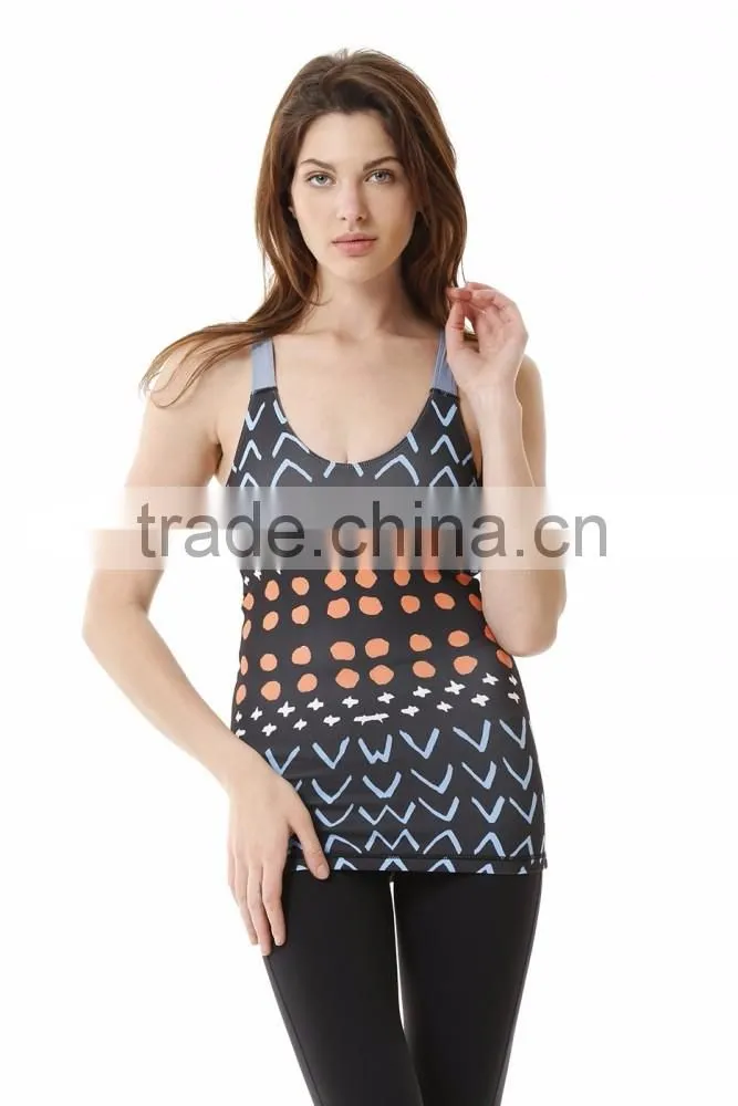 OEM Service Custom Design Full Printed Sublimation Yoga Fitness Crop Top