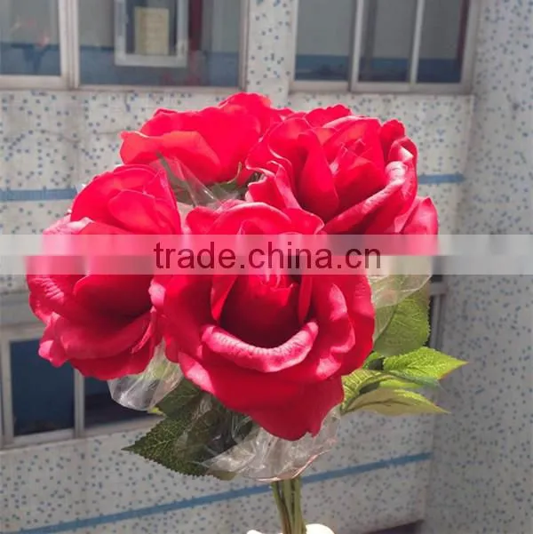 artificial single latex flower red rose flower real touch flower