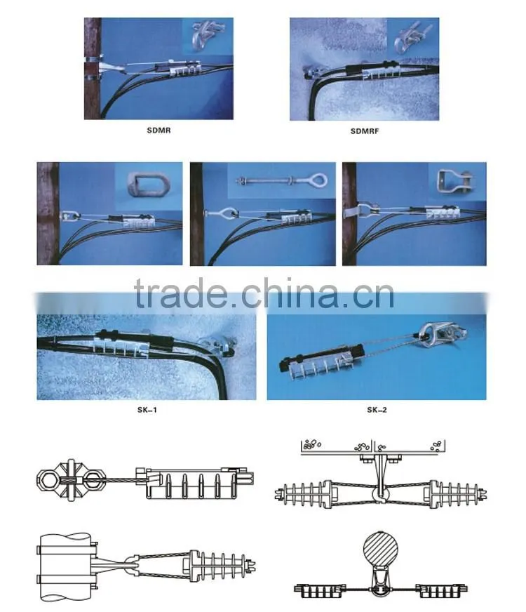 SMICO Top Selling Aerial Insulation Wedge Clamp Power Tension Fittings