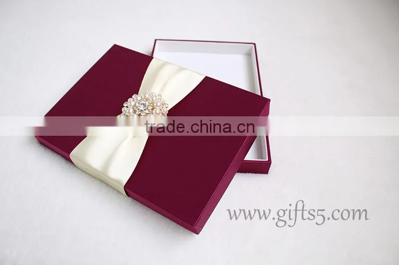 Gorgeous Burgundy wedding invitation boxes