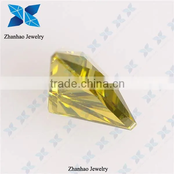 Loose synthetic triangle peridot cubic zirconia stones
