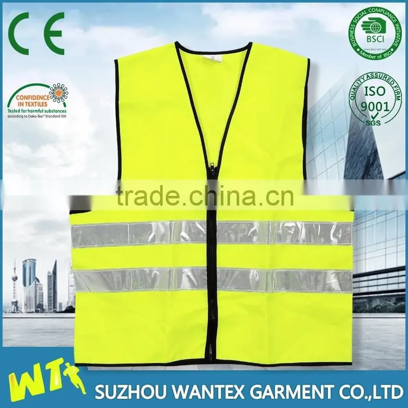 2016 wholesale 100% polyester yellow reflective safety kids hi vis vests
