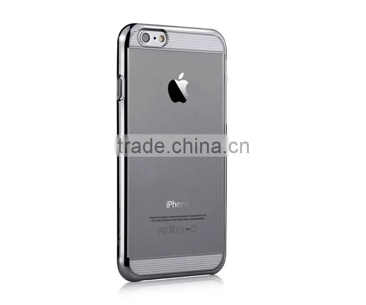 With Packing Smartphone Hard Case Clear for iPhone 6, Electroplating with Laser Cutting PC Case Cover for iPhone 6s