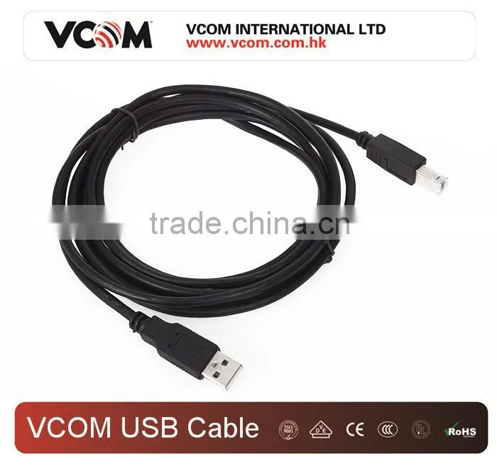 High Speed Black Color Gold Plated USB 2.0 Cable with Factory Price