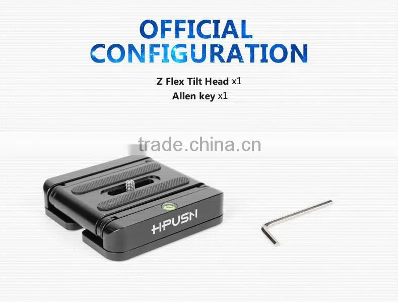 Factory supply HPUSN ultimate camera head solution photography studio camera tripod Z aluminum pan & tilt flex tilt headball