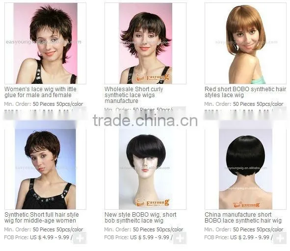 Synthetic hair wig, Blonde short synthetic full lace wigs for white women
