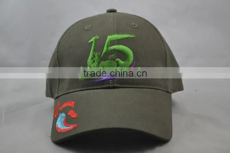 Guangzhou hat factory professional custom 6 panel / 100% cotton / / embroidery logo/gray baseball cap