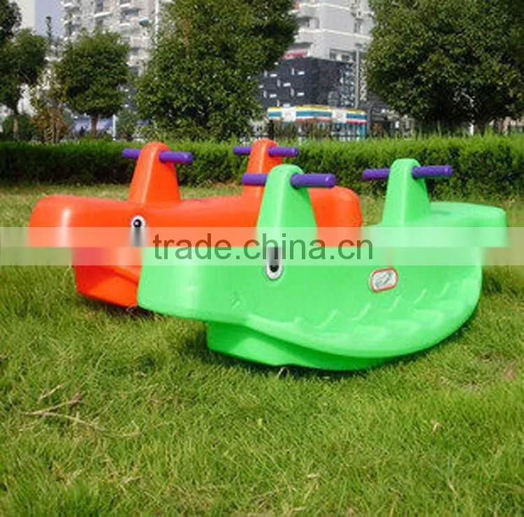 Dolphin double seats plastic rocking horse for kids