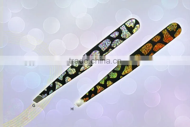 Electrophoresis and hot stamp stainless steel eyebrow tweezer