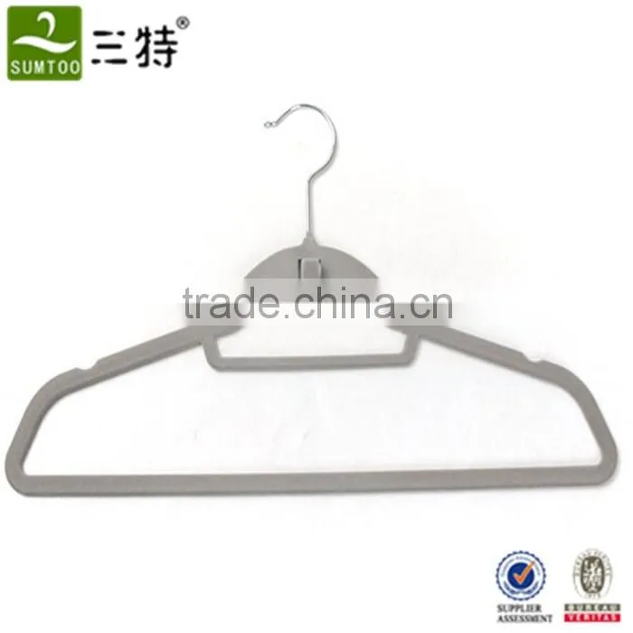 2016 hot saling velvet flocked hanger with belt hook