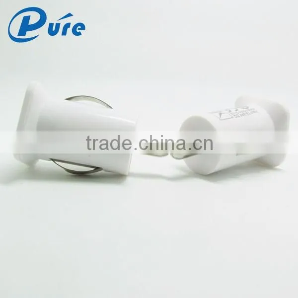 Factory price mini ABS material 2.1A output 2 port mobile car charger usb phone charger with CE FCC ROHS