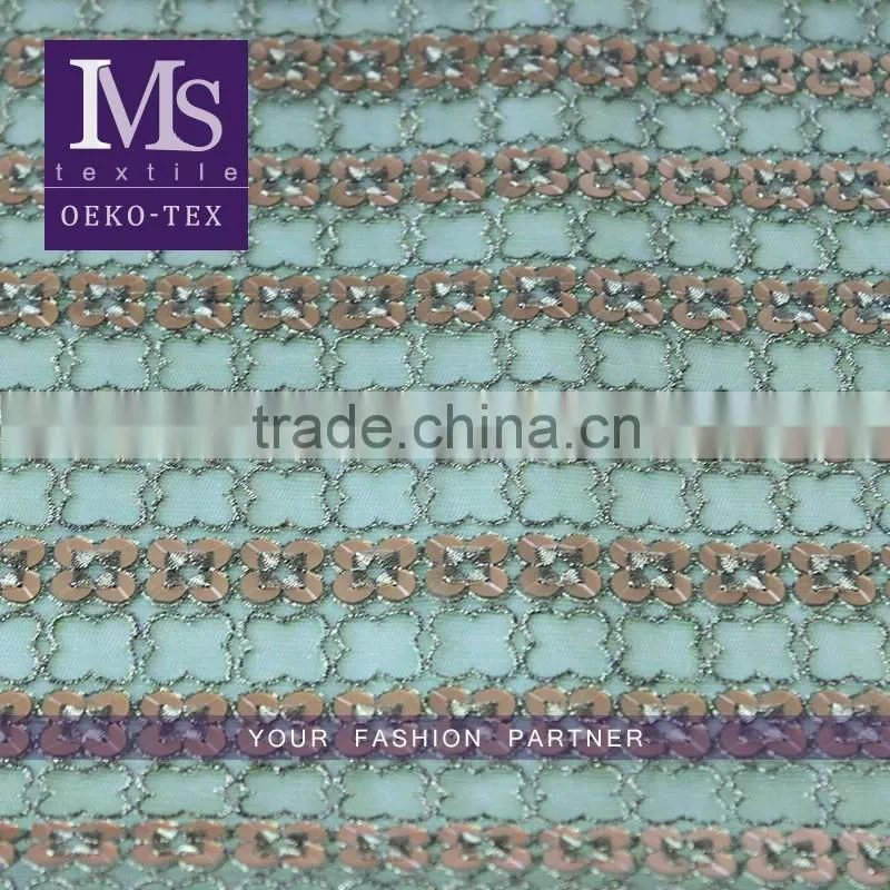 Wholesale New Arrival shiny colors textile sequin stock fabric for evening dress