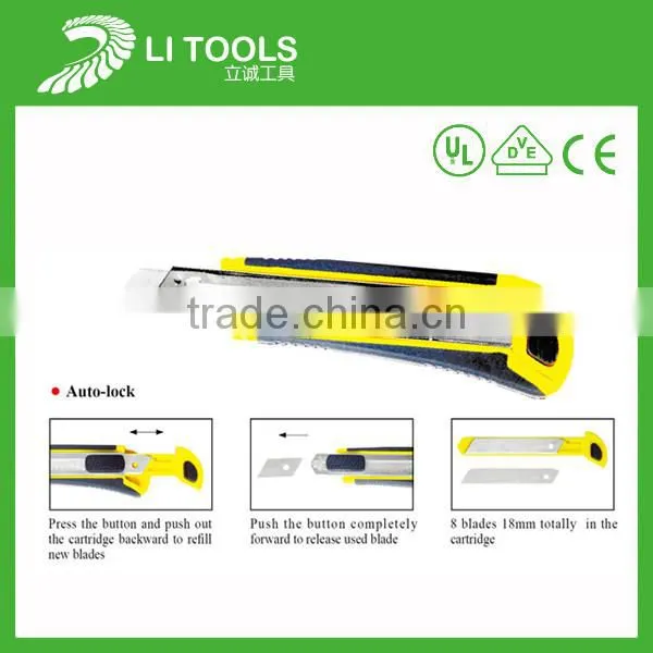 New design abs retractable folding cutter knife with carbon steel blade