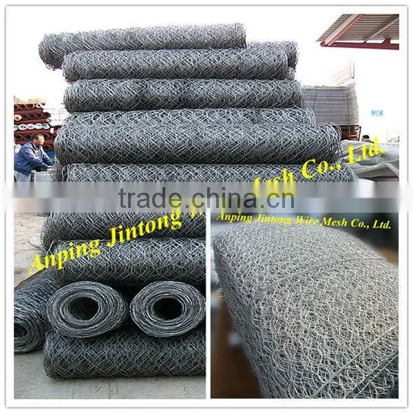 JT factory Hexagonal Chicken Wire Mesh / Galvanized Gabion Boxes