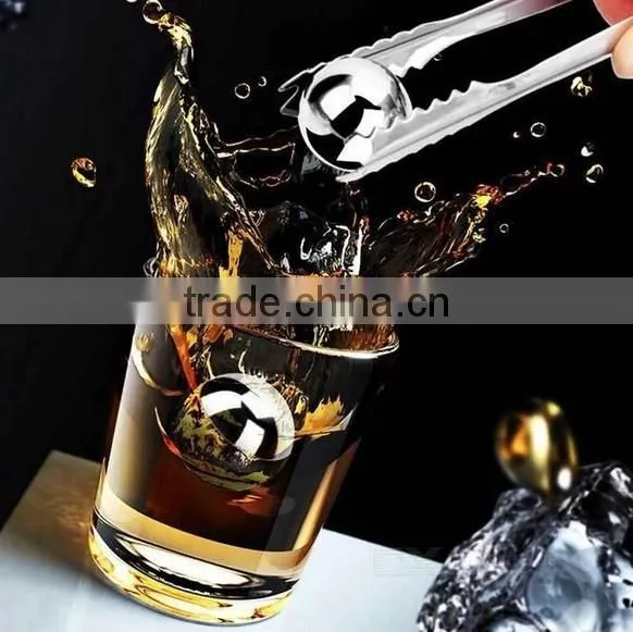 Reusable Stainless Steel Wine Whiskey Drink Chiller Stones Rocks Ice Balls Cubes
