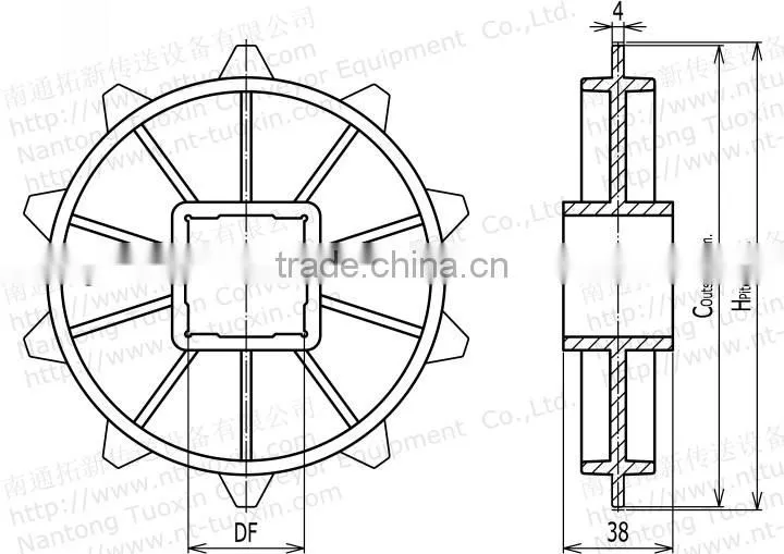 Classic Injection Moulded Plastic Sprocket for Conveyor
