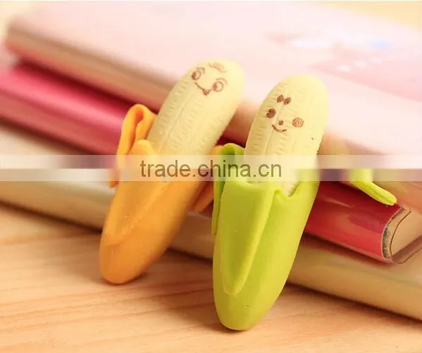 Nice and fashion skinning banana eraser with expression (2pcs)