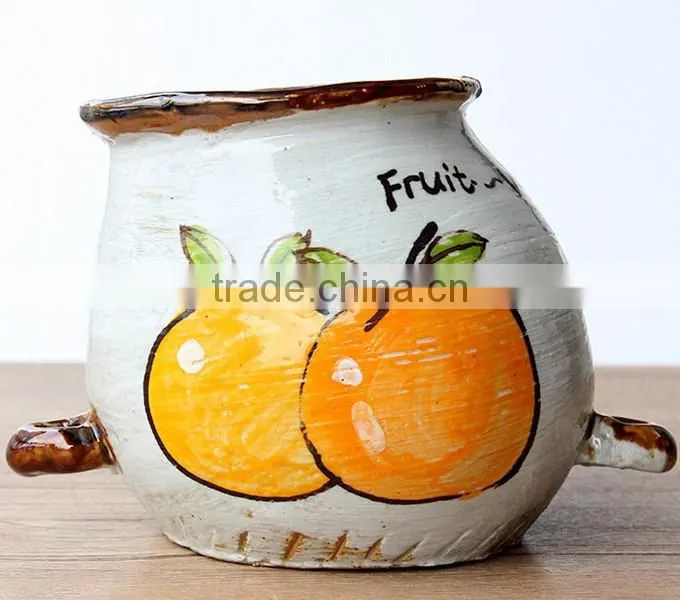 Creative interior decoration hand-painted ceramic cartoon flower pot for succulents