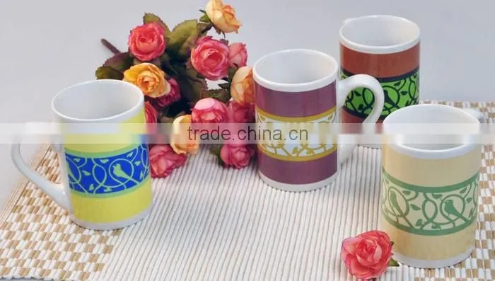 350ml customized decal printing ceramic mug full wrap printing ceramic mug