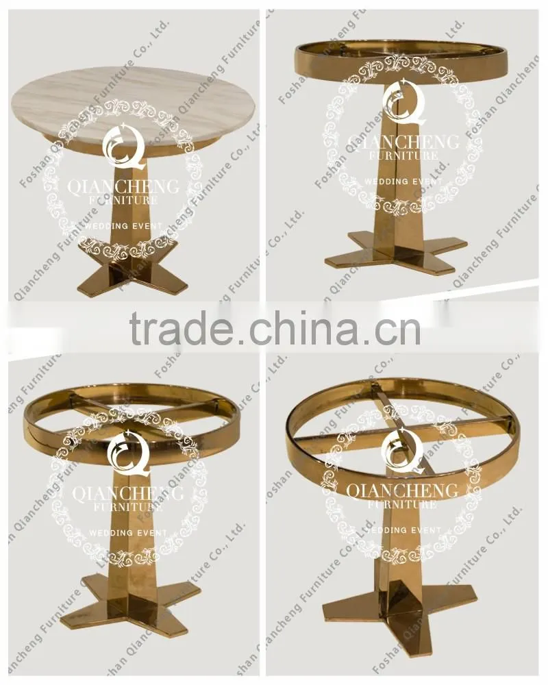 Hotel project Wedding event using round marble rose golden side table